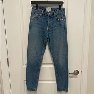 Agolde Blue Relaxed Jeans High-Waisted Tapered